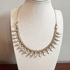Lucky Brand Two Tone Necklace Statement Collar Jewelry Boho Western Casual